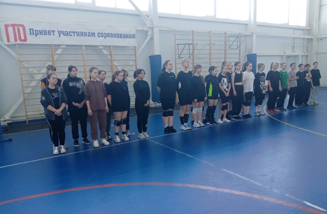 Соревнования по волейболу среди женских команд.